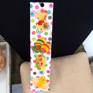 4 Vintage Gold Enamel Easter Pins